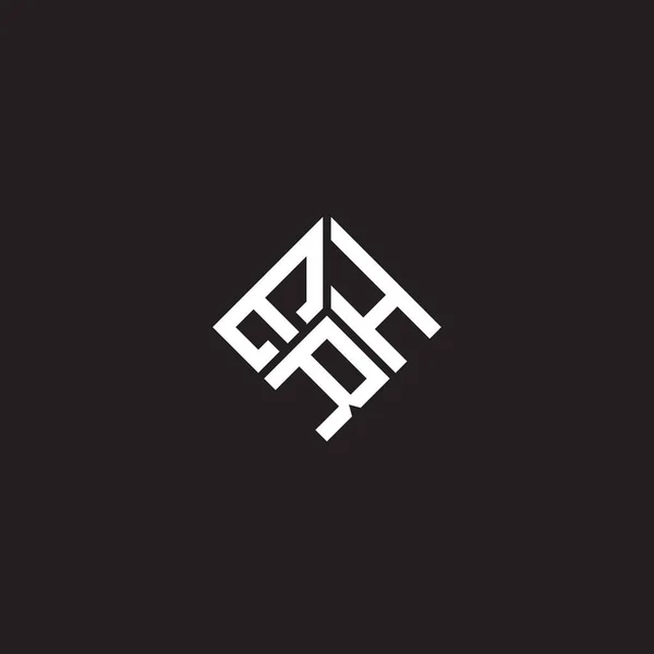 Erh Brev Logotyp Design Svart Bakgrund Erh Kreativa Initialer Brev — Stock vektor