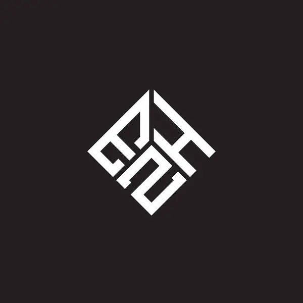 Ezh Design Logotipo Carta Fundo Preto Ezh Iniciais Criativas Conceito — Vetor de Stock