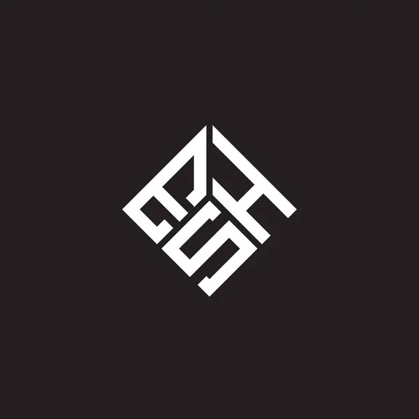 Projeto Logotipo Carta Esh Fundo Preto Esh Iniciais Criativas Conceito —  Vetores de Stock