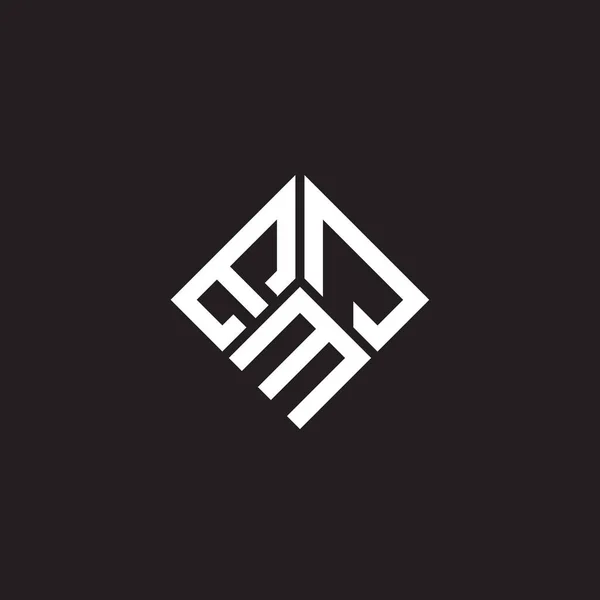 Emj Brev Logotyp Design Svart Bakgrund Emj Kreativa Initialer Brev — Stock vektor