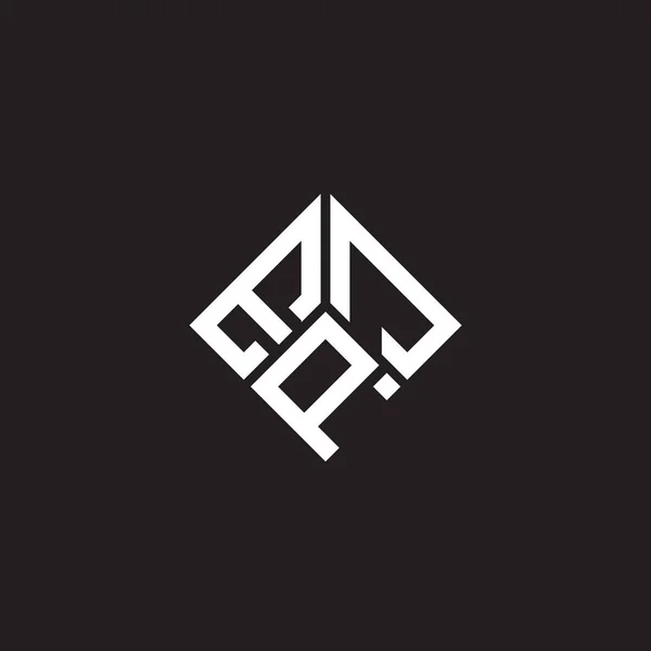 Desain Logo Surat Epj Pada Latar Belakang Hitam Epj Kreatif - Stok Vektor