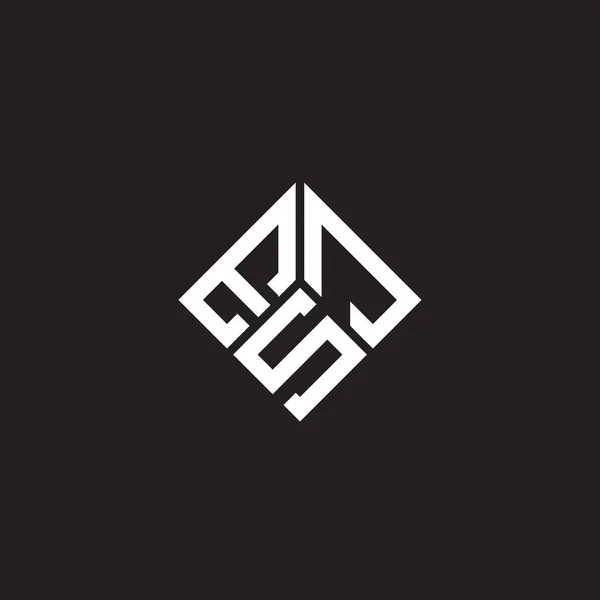Esj Brev Logotyp Design Svart Bakgrund Esj Kreativa Initialer Brev — Stock vektor