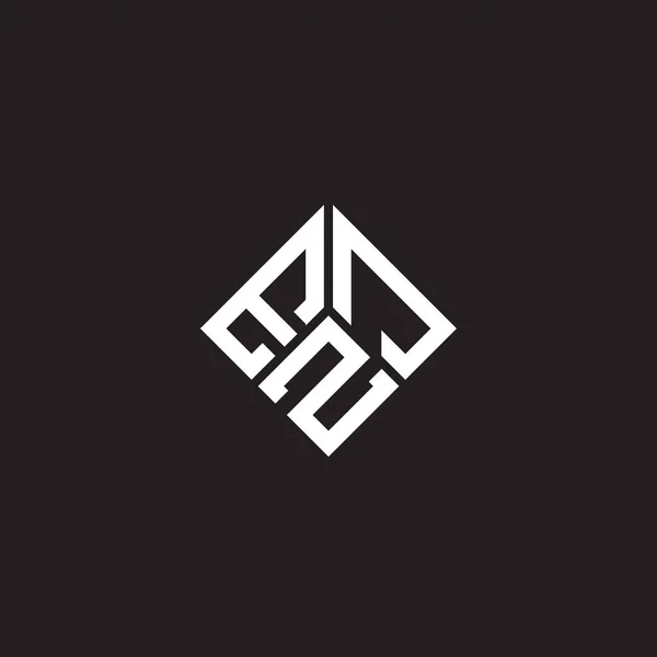 Siyah Arka Planda Ezj Harf Logosu Tasarımı Ezj Yaratıcı Harflerin — Stok Vektör