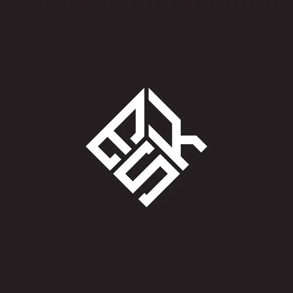 Σχεδιασμός Λογότυπου Γραμμάτων Esk Μαύρο Φόντο Δημιουργικά Αρχικά Esk Έννοια — Διανυσματικό Αρχείο