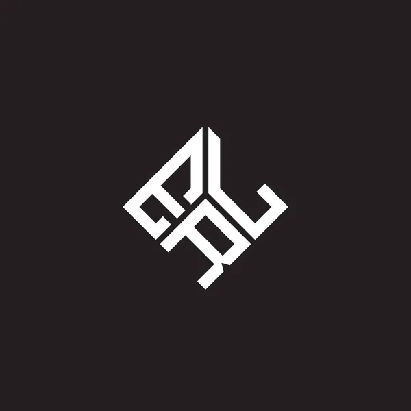 Diseño Del Logotipo Letra Erl Sobre Fondo Negro Erl Iniciales — Vector de stock