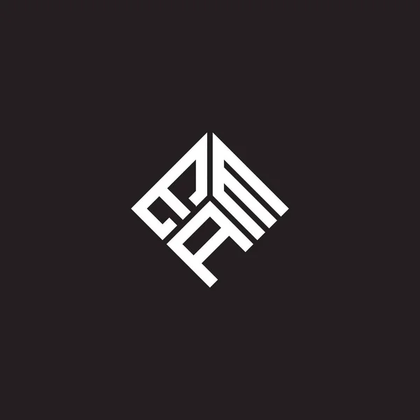 Projekt Logo Litery Eam Czarnym Tle Inicjały Twórcze Eam Koncepcja — Wektor stockowy
