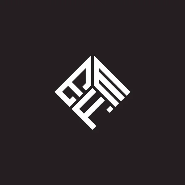 Diseño Del Logotipo Carta Efm Sobre Fondo Negro Efm Iniciales — Archivo Imágenes Vectoriales