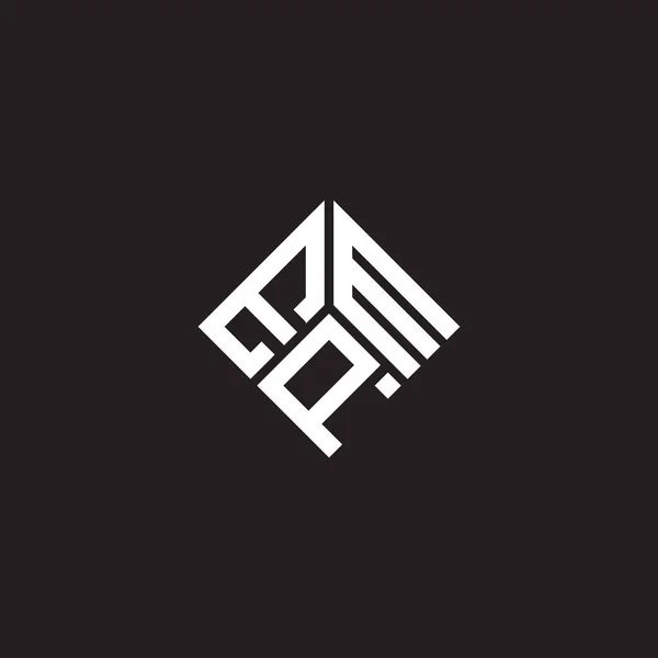 Epm Logo Ontwerp Zwarte Achtergrond Epm Creatieve Initialen Letter Logo — Stockvector