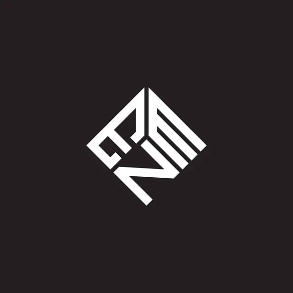 Enm Logo Ontwerp Zwarte Achtergrond Enm Creatieve Initialen Letter Logo — Stockvector