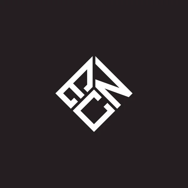 Design Logotipo Carta Ecn Fundo Preto Ecn Iniciais Criativas Conceito — Vetor de Stock