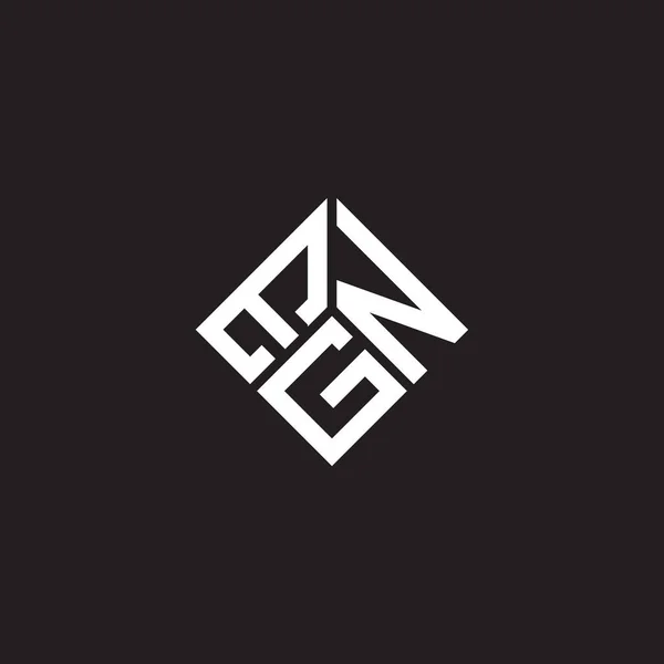 Egn Letter Logo Design Black Background Egn Creative Initials Letter — Stock Vector