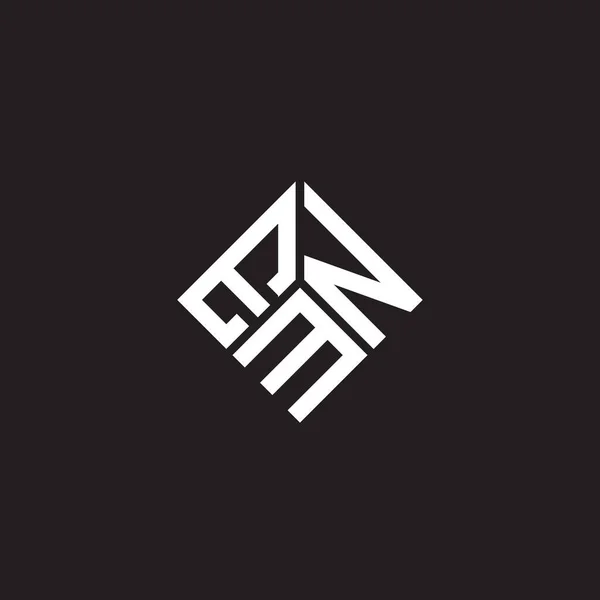 Emn Logo Ontwerp Zwarte Achtergrond Emn Creatieve Initialen Letter Logo — Stockvector
