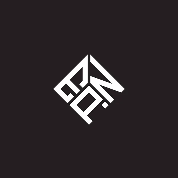 Epn Design Logotipo Carta Fundo Preto Epn Iniciais Criativas Conceito — Vetor de Stock