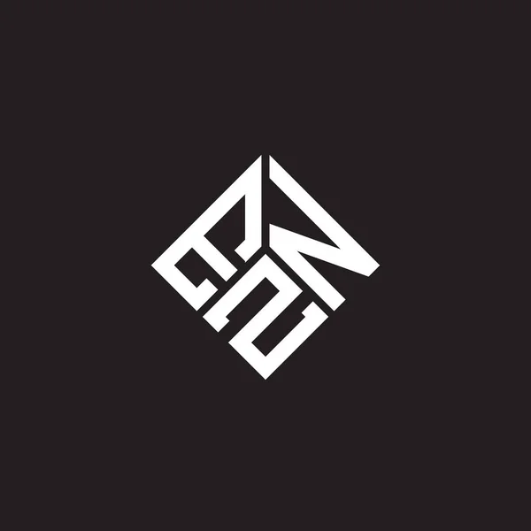 Ezn Letter Logo Ontwerp Zwarte Achtergrond Ezn Creatieve Initialen Letter — Stockvector