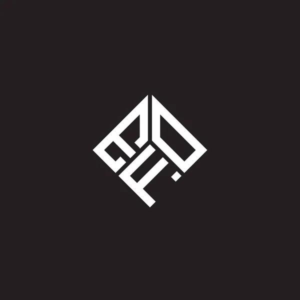 Efo Logo Ontwerp Zwarte Achtergrond Efo Creatieve Initialen Letter Logo — Stockvector