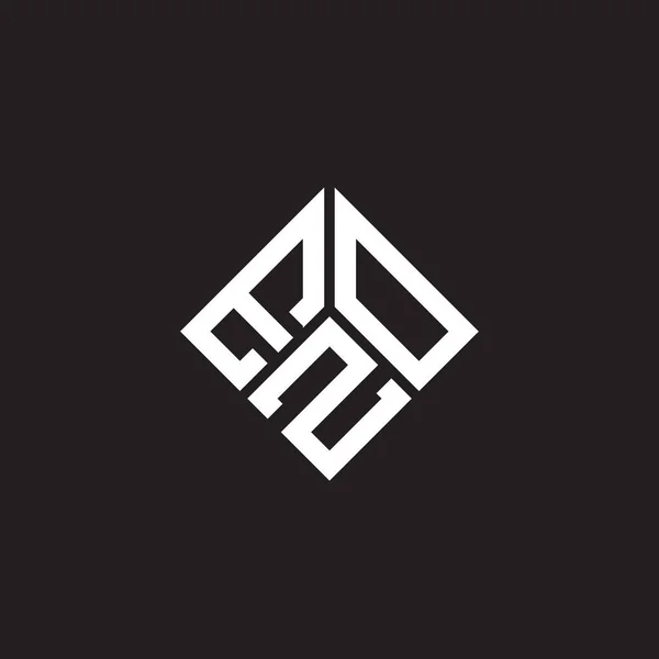 Ezo Design Logotipo Carta Fundo Preto Ezo Iniciais Criativas Conceito — Vetor de Stock