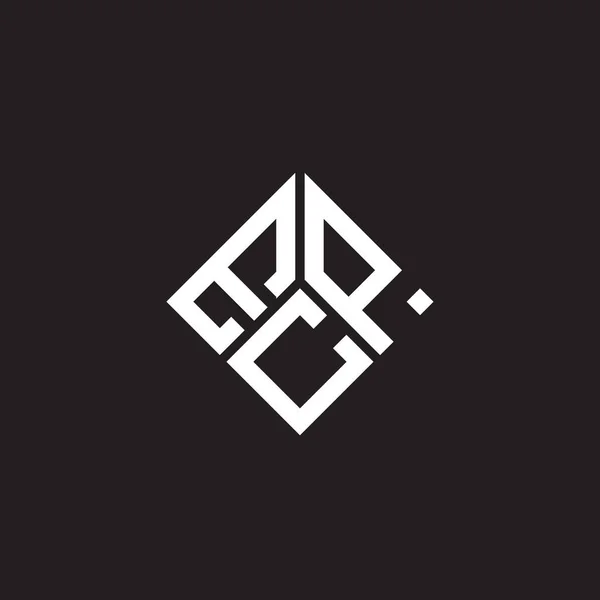 Ecp Letter Logo Design Black Background Ecp Creative Initials Letter — Stock Vector