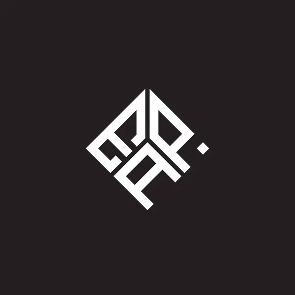 Diseño Del Logotipo Letra Eap Sobre Fondo Negro Eap Iniciales — Vector de stock