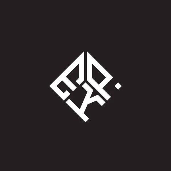Ekp Lettera Logo Design Sfondo Nero Ekp Creativo Iniziali Lettera — Vettoriale Stock