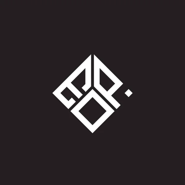 Diseño Del Logotipo Carta Eop Sobre Fondo Negro Eop Iniciales — Archivo Imágenes Vectoriales