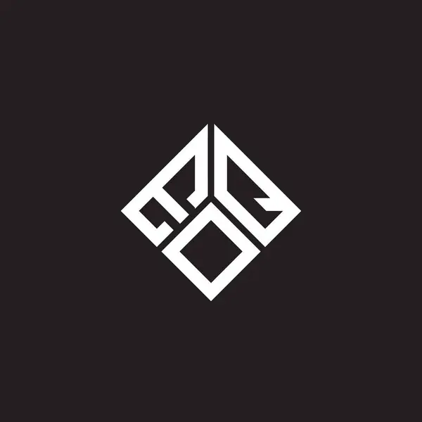 Eoq Logo Ontwerp Zwarte Achtergrond Eoq Creatieve Initialen Letter Logo — Stockvector