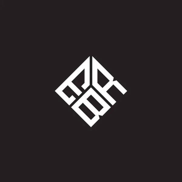 Σχεδιασμός Λογότυπου Ebr Μαύρο Φόντο Ebr Δημιουργική Αρχικά Γράμμα Λογότυπο — Διανυσματικό Αρχείο