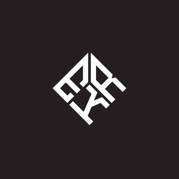 Siyah Arka Planda Ekr Harf Logosu Tasarımı Ekr Yaratıcı Harflerin — Stok Vektör