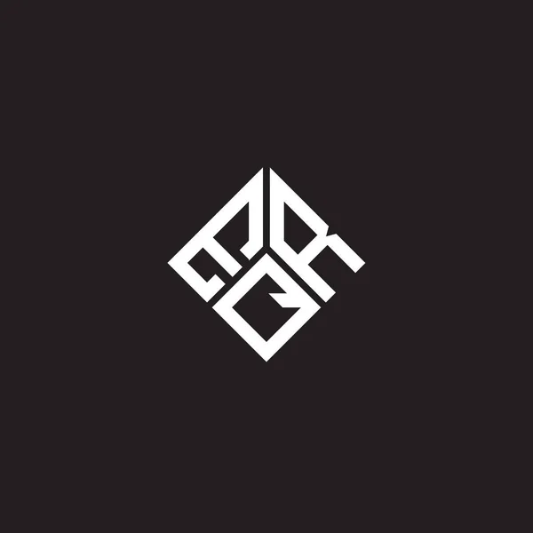 Siyah Arka Planda Eqr Harf Logosu Tasarımı Eqr Yaratıcı Harflerin — Stok Vektör