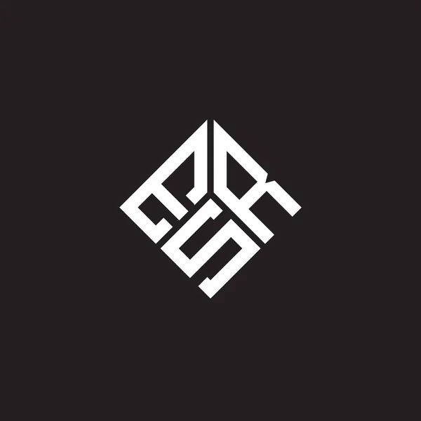 Desain Logo Surat Esr Pada Latar Belakang Hitam Esr Kreatif - Stok Vektor