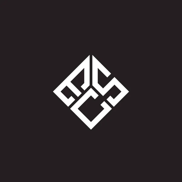Diseño Del Logotipo Letra Ecs Sobre Fondo Negro Ecs Iniciales — Archivo Imágenes Vectoriales
