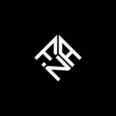 Siyah arka planda FNA harfi logo tasarımı. FNA yaratıcı harflerin baş harfleri logo kavramı. FNA harf tasarımı.