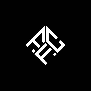 Siyah arka planda FFC harf logosu tasarımı. FFC yaratıcı harflerin baş harfleri logo kavramı. FFC harf tasarımı.