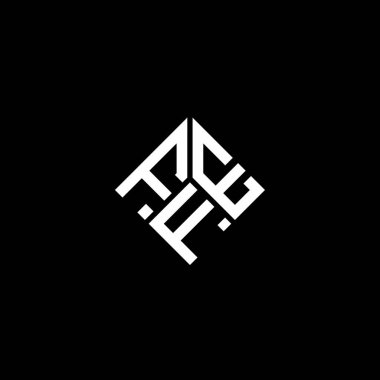 Siyah arka planda FFE harf logosu tasarımı. FFE yaratıcı harflerin baş harfleri logo kavramı. FFE harf tasarımı.