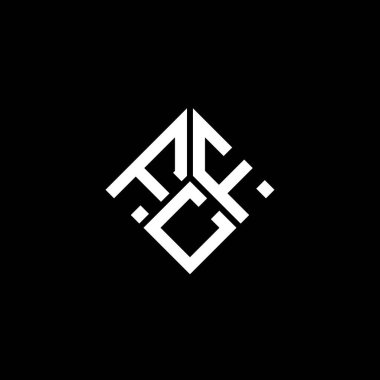 Siyah arka planda FCF harf logosu tasarımı. FCF yaratıcı harflerin baş harfleri logo kavramı. FCF harf tasarımı.