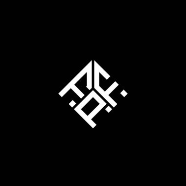 Siyah arka planda FPF harf logosu tasarımı. FPF yaratıcı harflerin baş harfleri logo kavramı. FPF harf tasarımı.