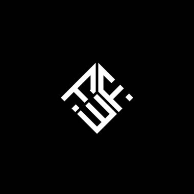 Siyah arka planda FWF harf logosu tasarımı. FWF yaratıcı harflerin baş harfleri logo kavramı. FWF harf tasarımı.