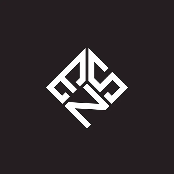 Projekt Logo Litery Ens Czarnym Tle Ens Kreatywne Inicjały Koncepcja — Wektor stockowy