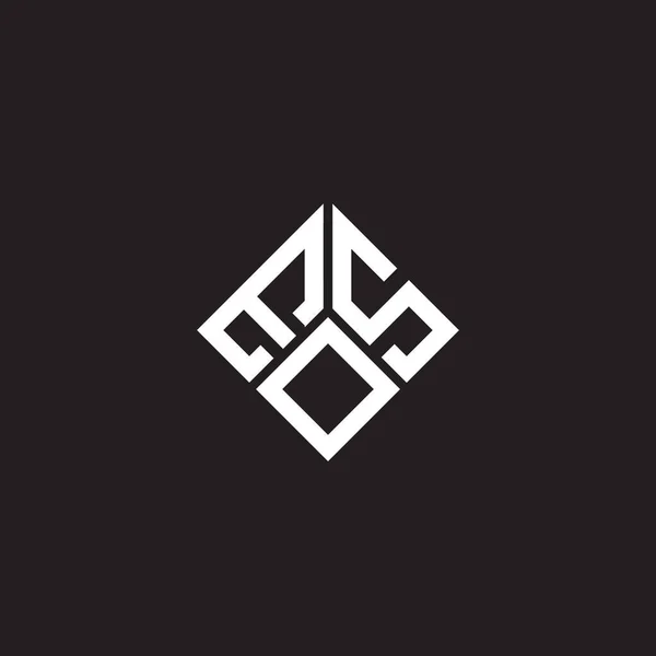 Eos Lettre Logo Design Sur Fond Noir Eos Initiales Créatives — Image vectorielle