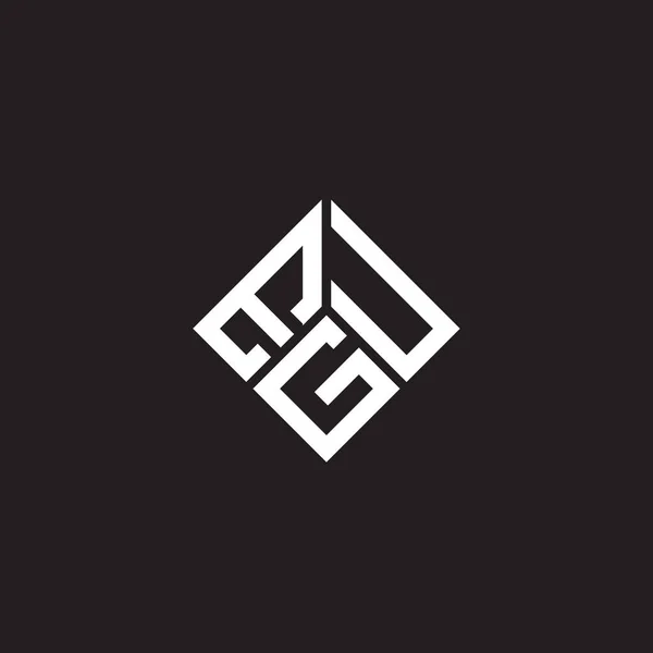 Egu Lettre Logo Design Sur Fond Noir Egu Initiales Créatives — Image vectorielle