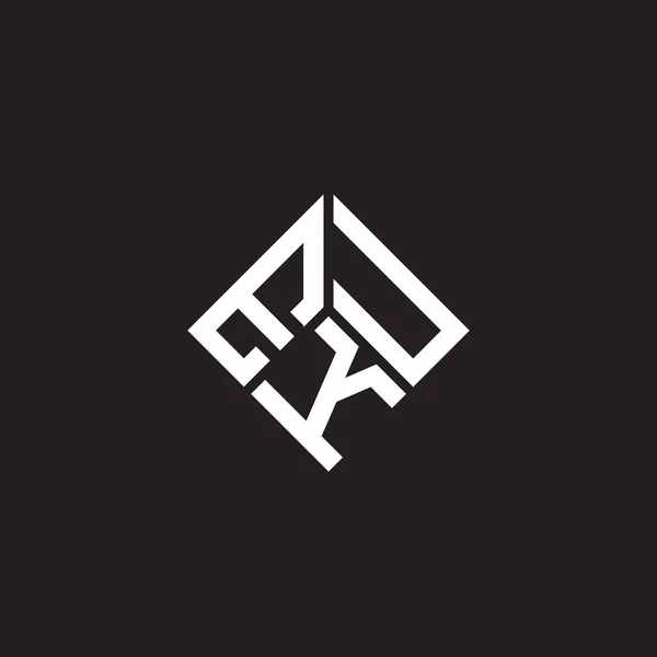 Eku Logo Zwarte Achtergrond Eku Creatief Initialen Letter Logo Concept — Stockvector