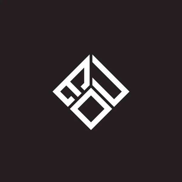 Eou Design Logotipo Carta Fundo Preto Eou Iniciais Criativas Conceito — Vetor de Stock