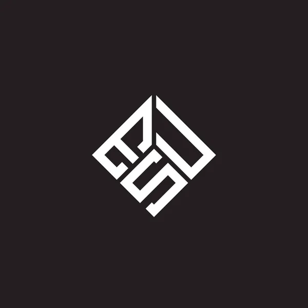 Esu Logo Ontwerp Zwarte Achtergrond Esu Creatieve Initialen Letter Logo — Stockvector