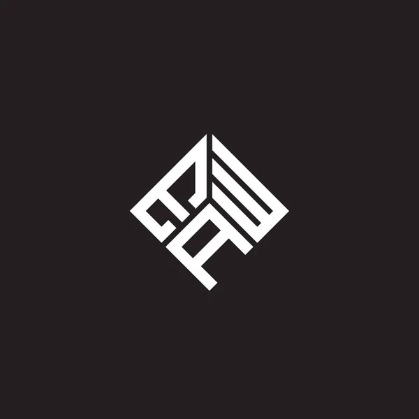 Projekt Logo Litery Ena Czarnym Tle Inicjały Twórcze Eaw Koncepcja — Wektor stockowy