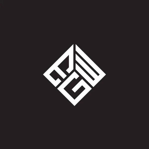 Diseño Del Logotipo Letra Egw Sobre Fondo Negro Egw Iniciales — Vector de stock