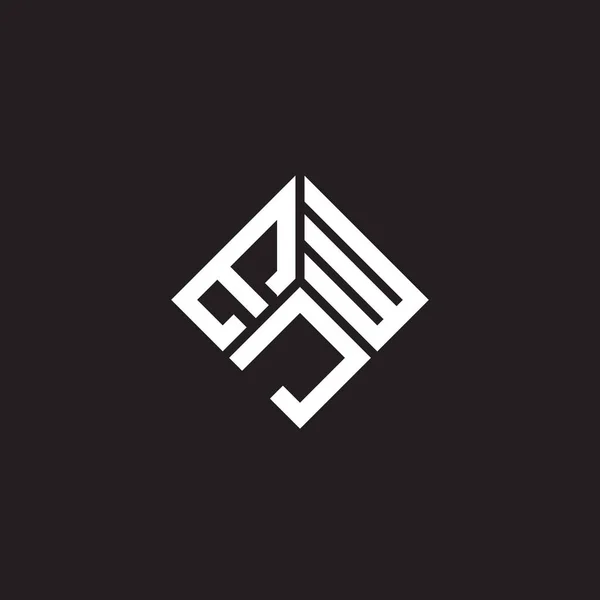 Diseño Del Logotipo Letra Ejw Sobre Fondo Negro Ejw Iniciales — Vector de stock