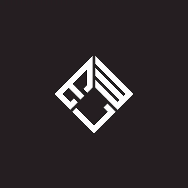 Elw Logo Ontwerp Zwarte Achtergrond Elw Creatieve Initialen Letter Logo — Stockvector