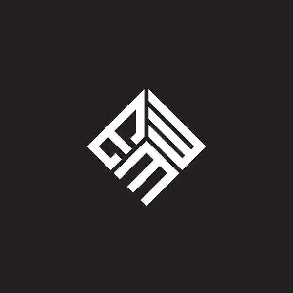 Σχεδιασμός Λογότυπου Γραμμάτων Emw Μαύρο Φόντο Δημιουργικά Αρχικά Emw Έννοια — Διανυσματικό Αρχείο