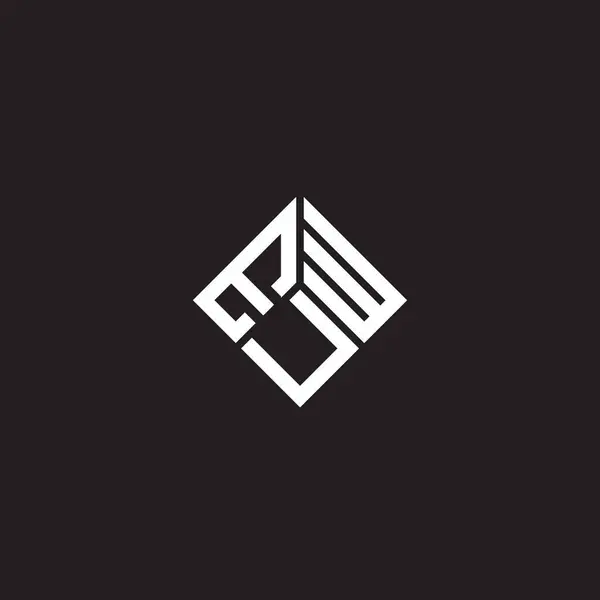 Projekt Logo Litery Euw Czarnym Tle Euw Twórcze Inicjały Koncepcja — Wektor stockowy