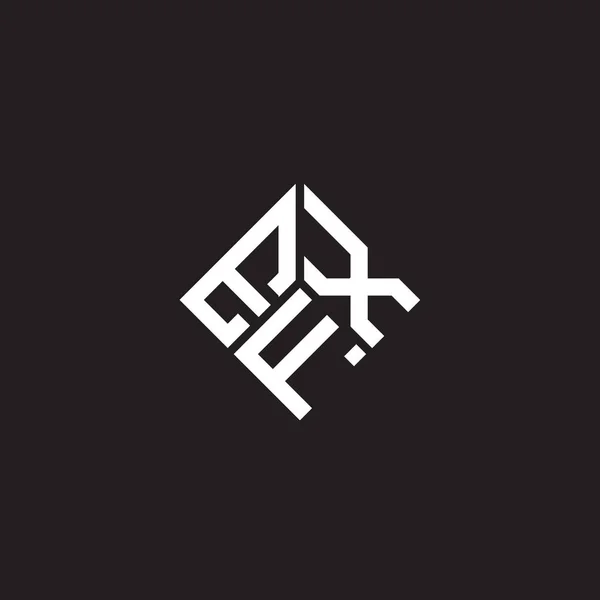 Design Logotipo Carta Efx Fundo Preto Efx Iniciais Criativas Conceito — Vetor de Stock