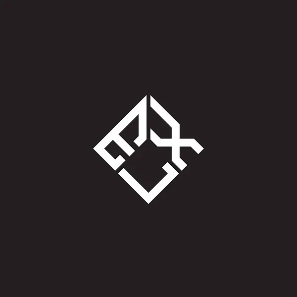 Σχεδιασμός Λογότυπου Γράμματα Elx Μαύρο Φόντο Elx Δημιουργική Αρχικά Γράμμα — Διανυσματικό Αρχείο